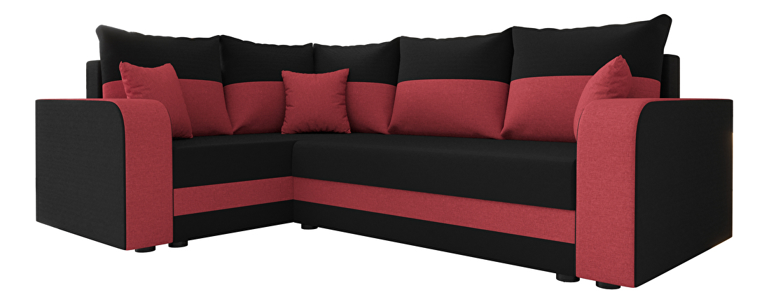 Sarok ülőgarnitúra Harmony Plus (fekete + piros) (B)