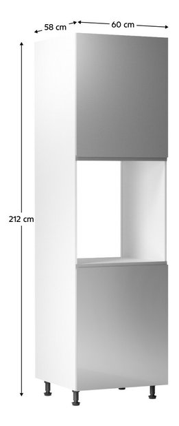 Élelmiszer konyhaszekrény D60P Aurellia (fehér + fényes szürke)