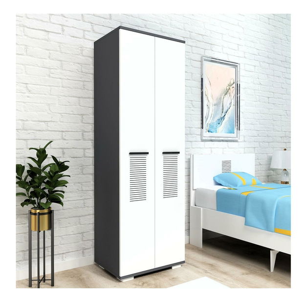 Ruhásszekrény Asemolla B (antracit + fehér)