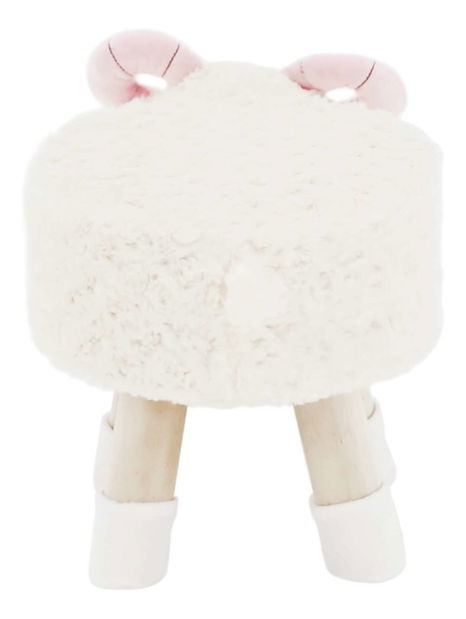Taburet v tvare ovečky Banzai (biela + ružová + prírodná)