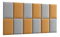 Set 12 čalúnených panelov Quadra 180x100 cm (horčicová + svetlosivá)