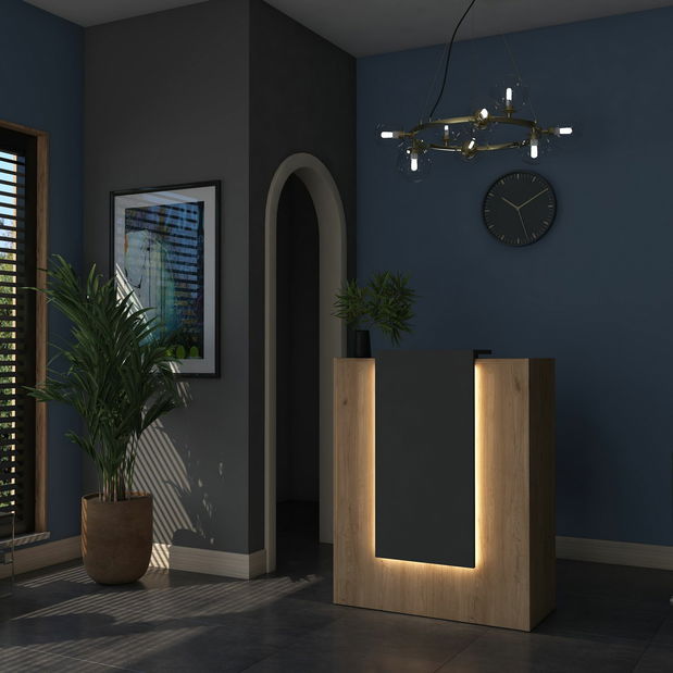 Recepcijski pult Majoren (orah + antracit)