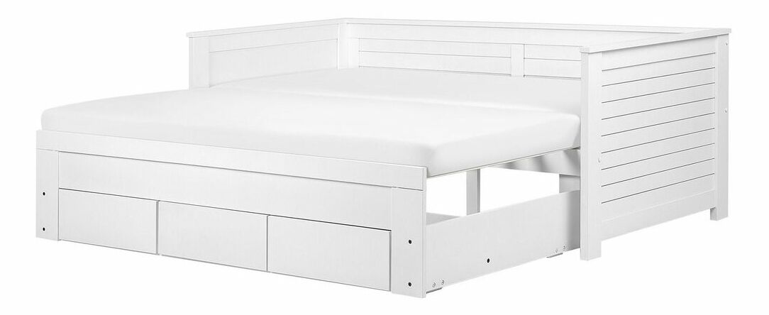 Rozkladacia posteľ 91 cm CAJUN (s roštom) (biela)
