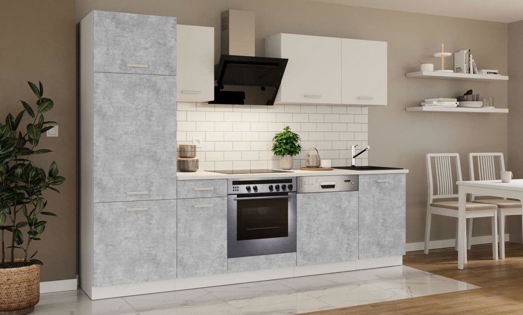 Kuchynská linka 270 cm Tonislav Siva Biela 270 (sivá + biela)