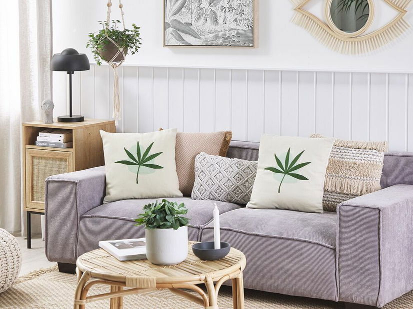 Set ukrasnih jastuka (2 kom.) 45 x 45 cm Dvala (bež + zelena)