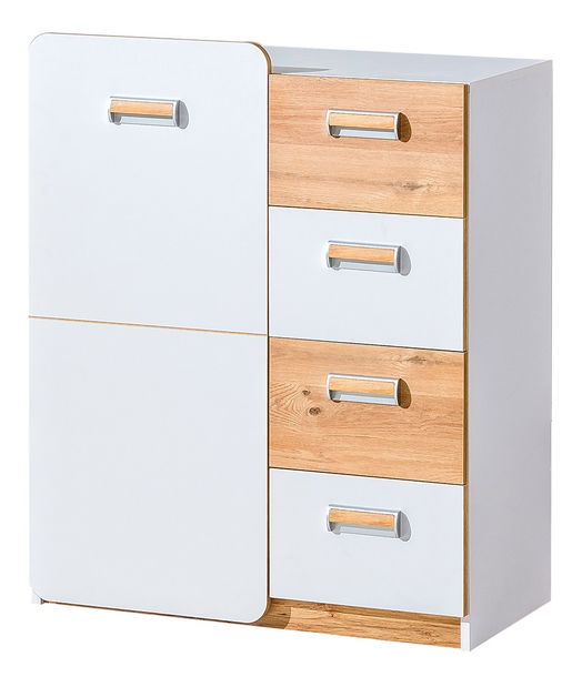 Komoda Lavendon L6 (dub nash + lesk biely)