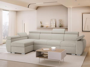 Rohová sedačka Gozo LCP (krémová) (s úl. priestorom) (L)