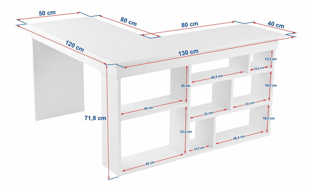 Rohový PC stolík Cete (antracit + borovica atlantická)