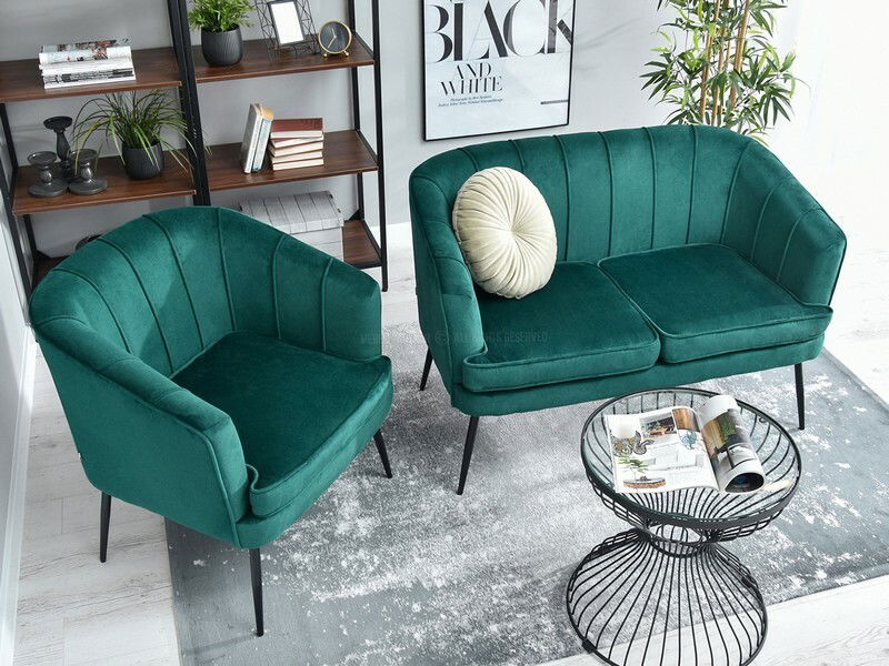 Sofa Etimee S (zelena + zlatna)