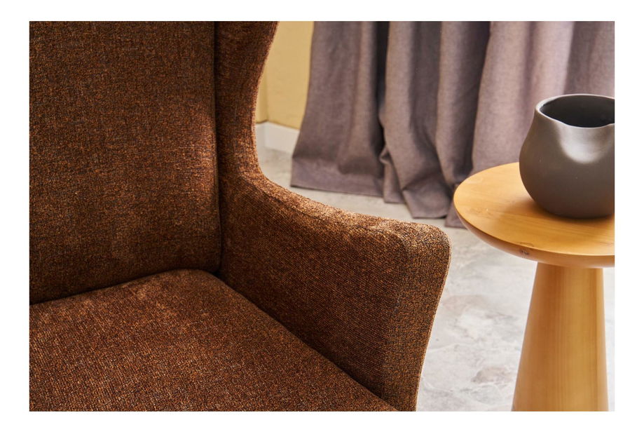 Fotoliu cu urechi Lusitania 2 (cupru + nuc)