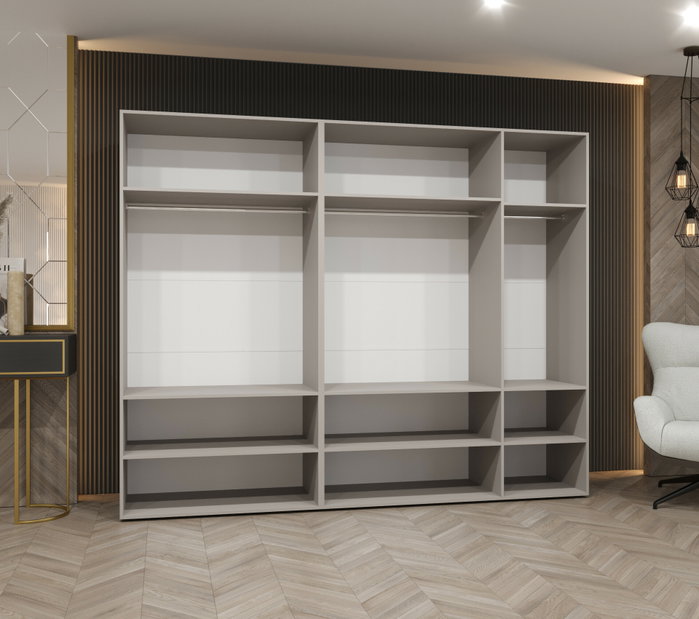 Ormar za garderobu 250 cm Mirabella 1 (hrast artisan + kašmir)