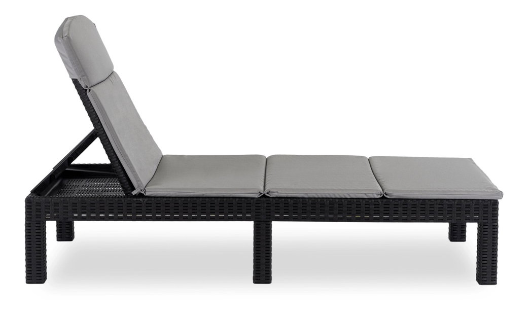 Záhradné lehátko Logro (čierna) 