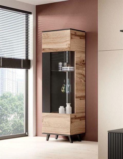 Vitrina Ranae W1 (hrast wotan + crna)