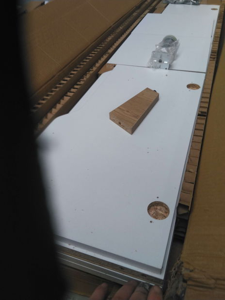 Măsuță TV/Dulap Damien (alb + nuc deschis) *resigilat