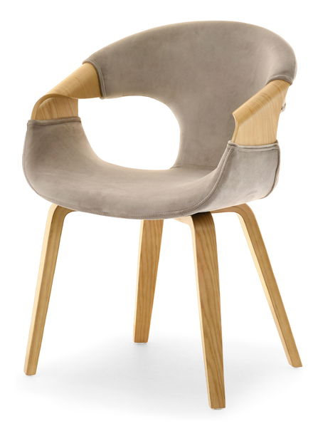 Jedálenská stolička Kwasniewski (béžová + dub)