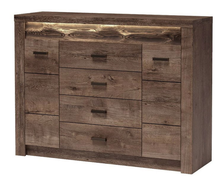 Comodă Indie 07 (cu iluminat LED) (Arin închis)