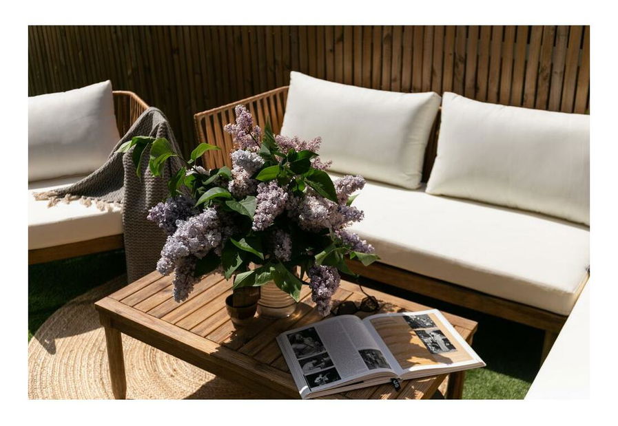 Set mobilier grădină Ruth (pentru 4 persoane) (bej + maro)