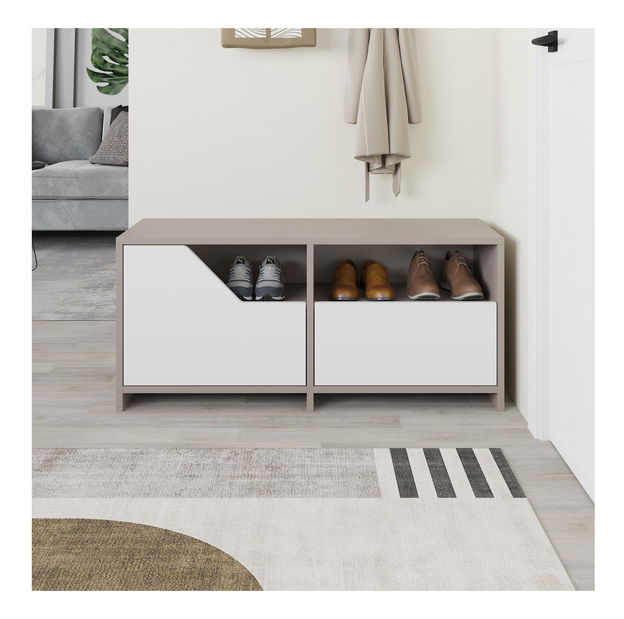 Pantofar Todeba (mocha deschis + alb) 