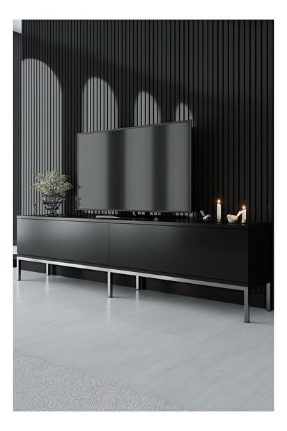TV asztal/szekrény Vibubi 2 (fekete + ezüst) 