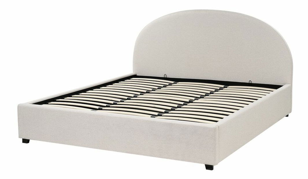 Manželská posteľ 180 cm Verena (svetlobéžová) (s roštom a úložným priestorom)