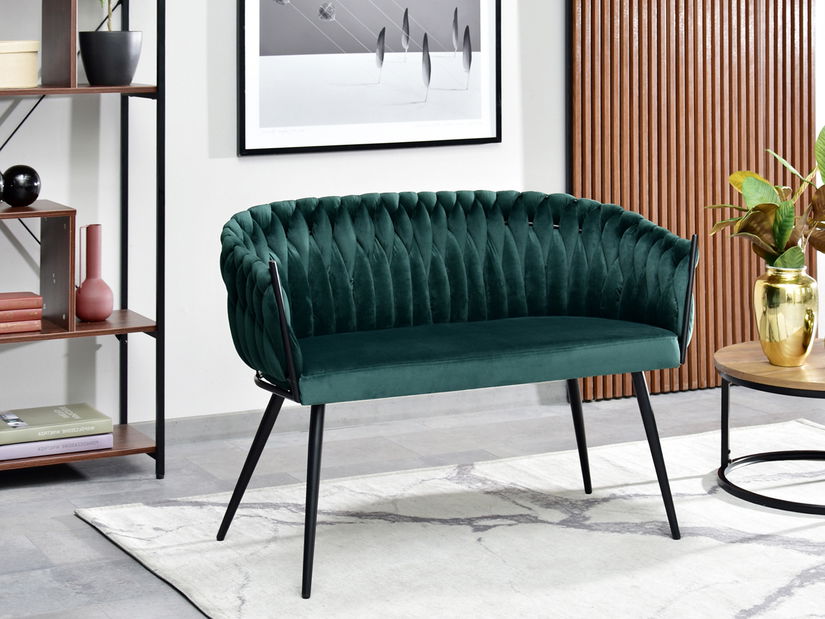 Pohovka dvojsedačka Radio (zelená + čierna)