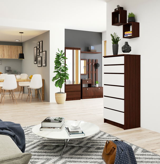 Comodă Kalista III (wenge + Alb)