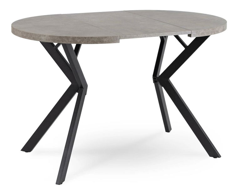 Blagovaonski stol na razvlačenje Desistir (beton + crna) (za 4 do 8 osoba)