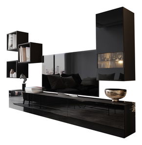 Mobilier living Berny 45 (negru + negru lucios)