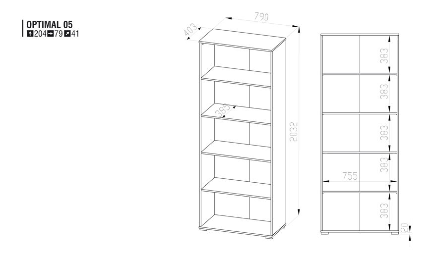 Polcos szekrény Optimal 5