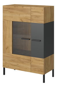 Vitrina Shanna (hrast craft zlatni + antracit)