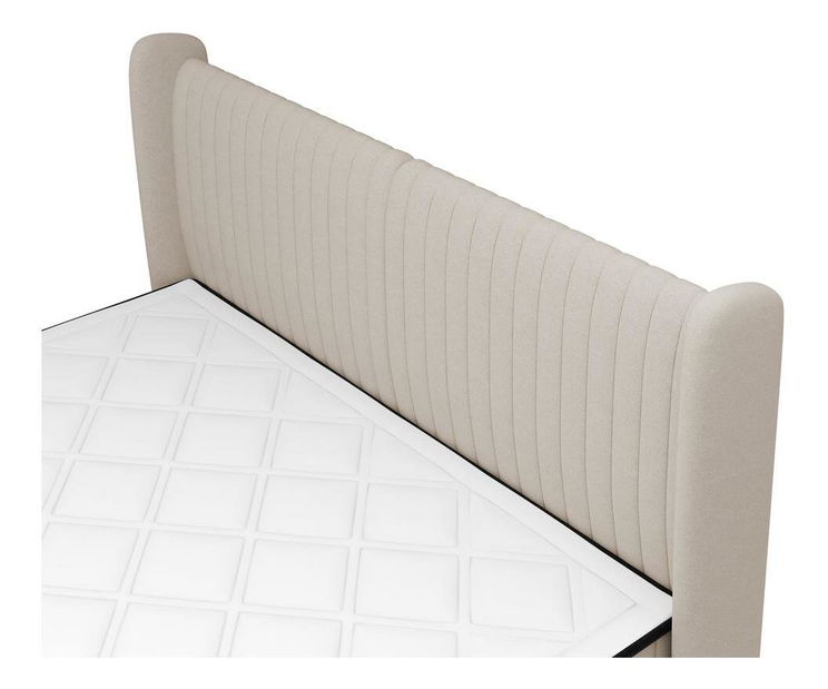 Kontinentális franciaágy 140 cm Dalmo 140 (ágyráccsal) (tárolóhellyel) (közepes bézs + fekete)