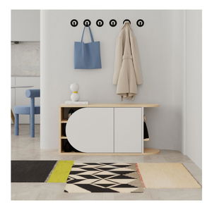 Ormarić za obuću Lisane (hrast + bijela)