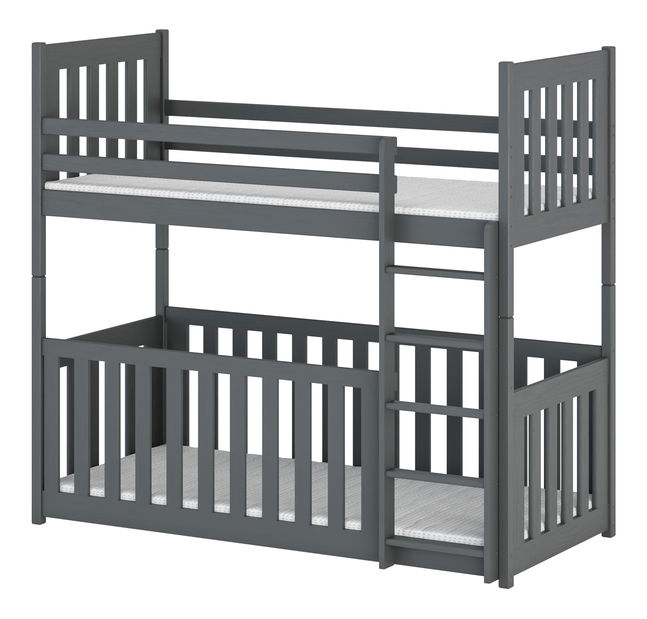 Pat pentru copii 90 x 200 cm Cristine (cu somieră și sp. depozitare) (grafit)