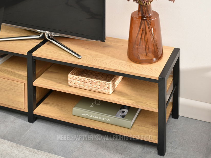TV stolík/skrinka Elena (dub + čierna)