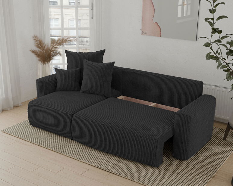 Rohová sedačka Denia (L) (čierna)