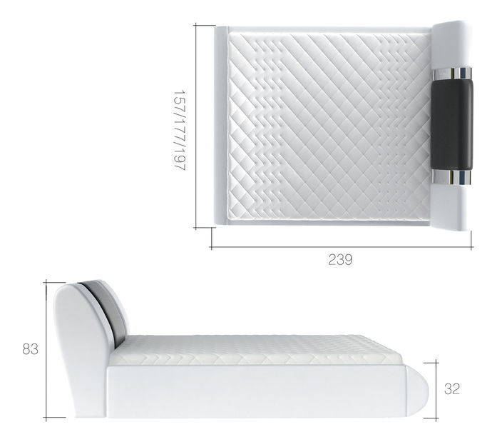 Bračni krevet 180 cm Fabio (smeđa + krem) (s podnicom i prostorom za odlaganje)