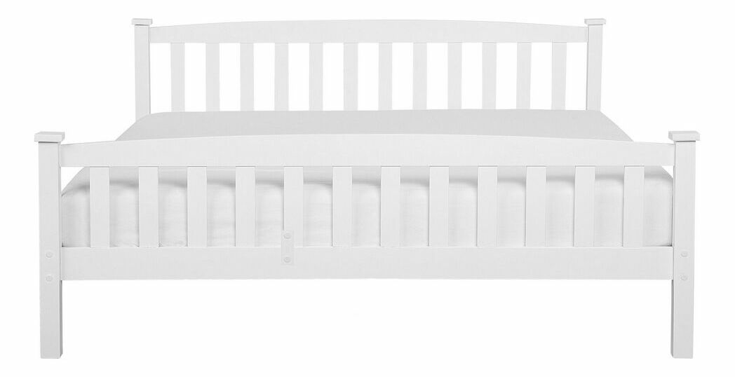 Manželská posteľ 160 cm GERNE (s roštom) (biela)