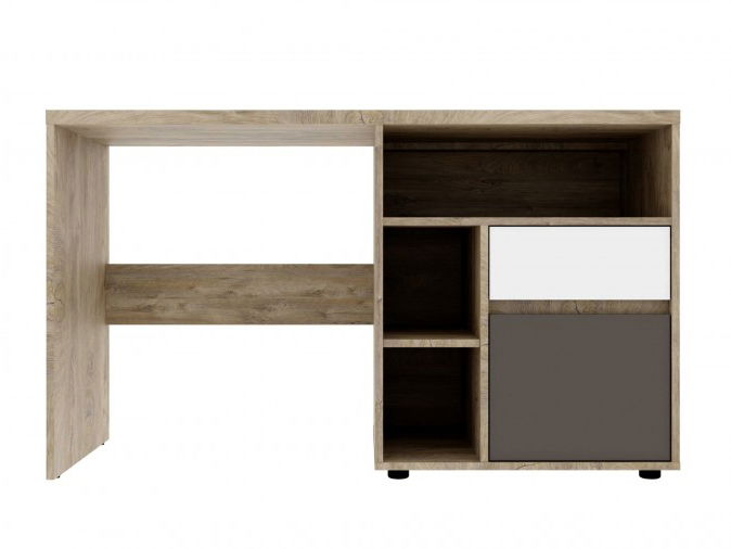 PC stolík Mitiano M1 (dub engrein + grafit + biela)