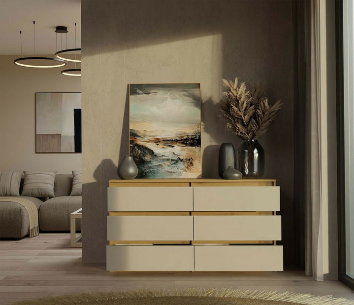 Komoda Musecalo 6 140 (dub artisan + kašmír)