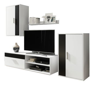 Mobilier living Berna (alb + negru)