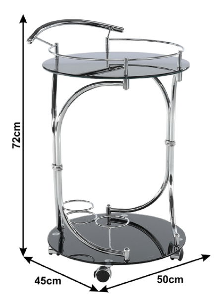 Măsuță servire Vresa 83871 2BKG (negru)