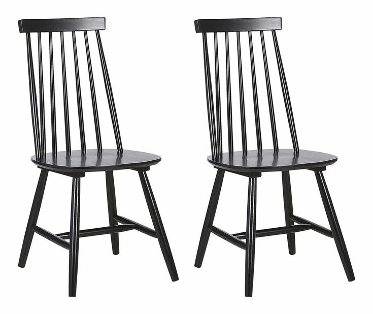 Set 2 buc. scaune pentru sufragerie Burank (negru)