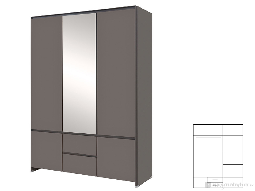 Šatníková skriňa BRW Fini SZF5D2S/21/15