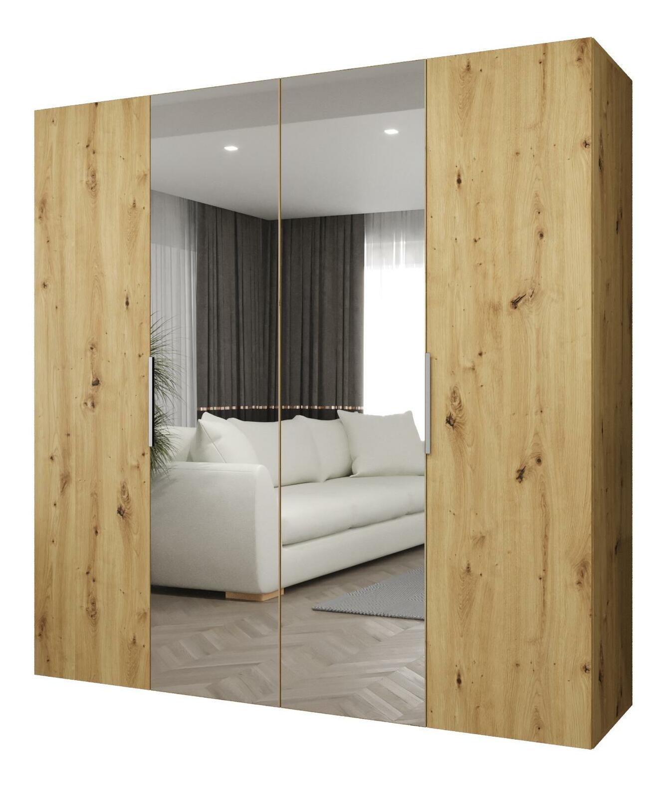 Šatníková skriňa 200 cm Mirabella 2 (dub artisan + kašmír)