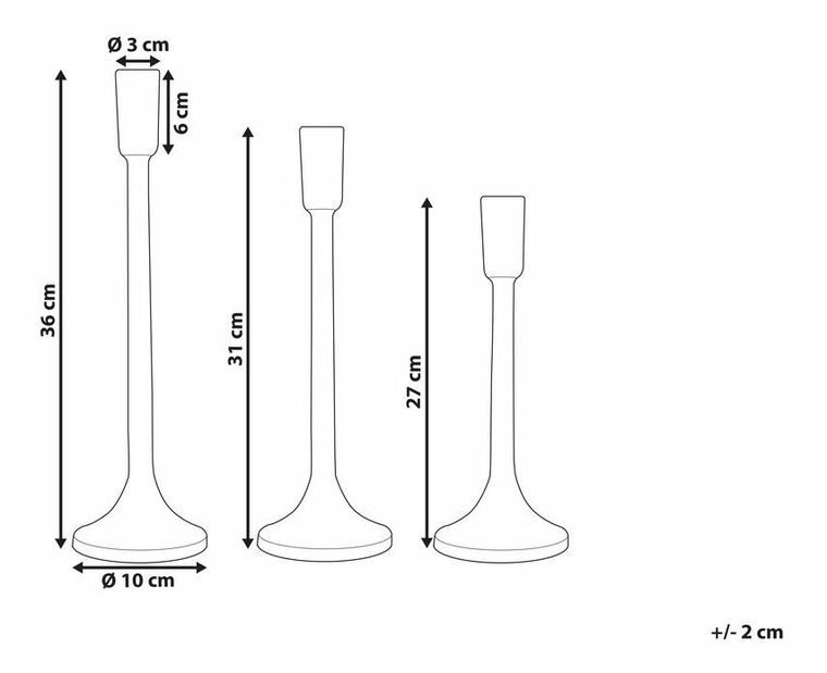 Set 3 svietnikov Zimza (zlatá)