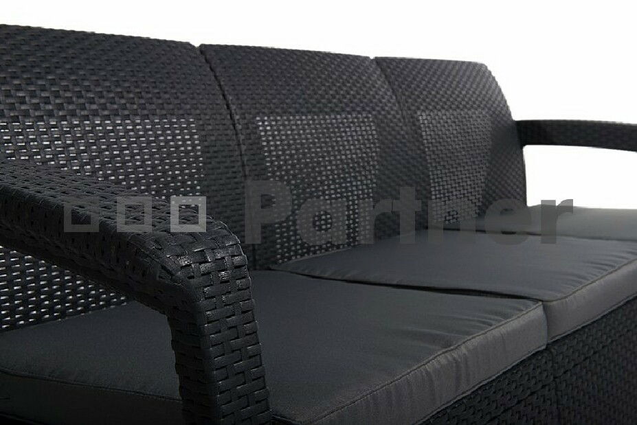 Záhradný nábytok Corfu Limousine Max 7 antracit (Umelý ratan) *vankúšiky chrbta ZADARMO