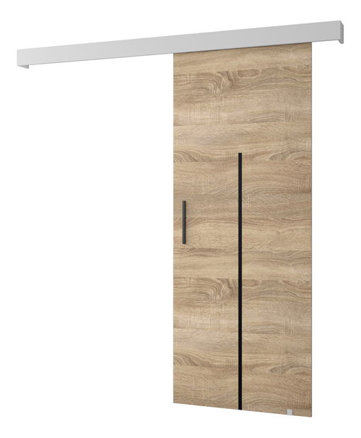 Tolóajtó 90 cm Sharlene X (szonoma tölgy + matt fehér + fekete)