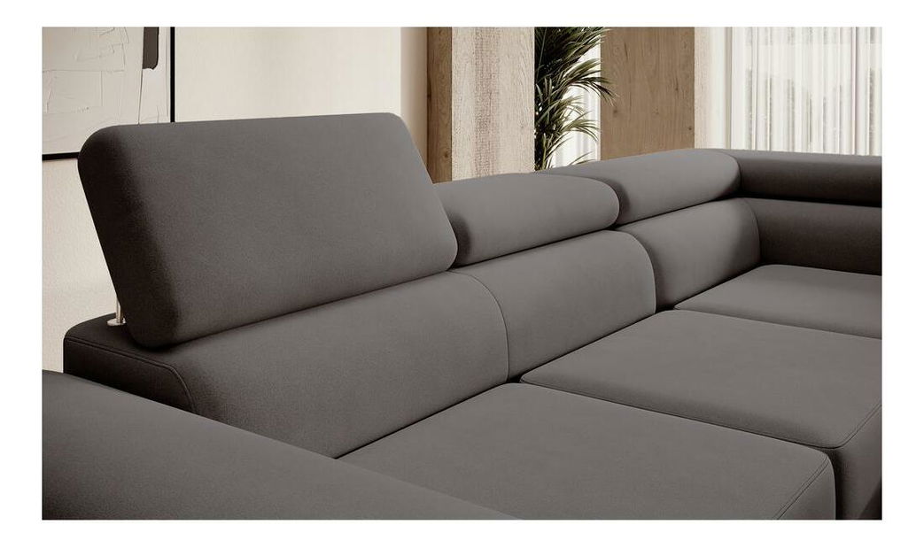 Kutna garnitura Stiletto (D) (sivo-crna + srebrna)