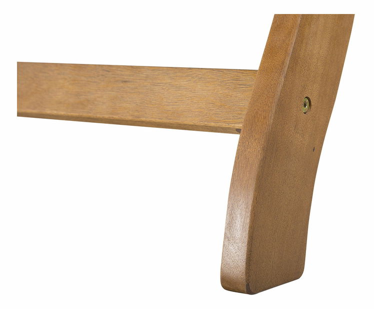 Șezlong pentru grădină JAKARTA (lemn) (lemn deschis) (cu pernă albastru bej)