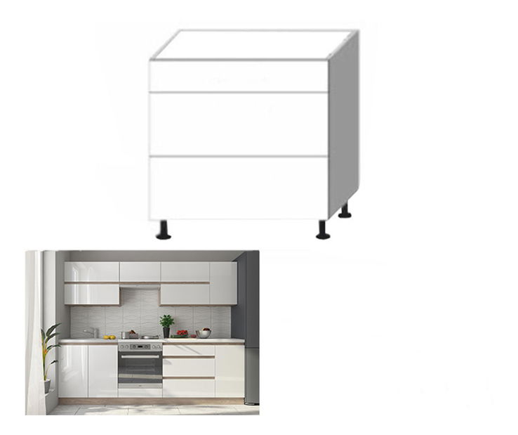 Dolná kuchynská skrinka D80 3 Lilouse